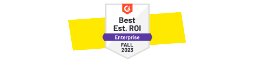 G2 Best Estimated ROI Enterprise, autunno 2023
