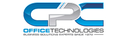 Logo CPC Office Technologies avec le slogan « Business Solutions Experts since 1972 ».