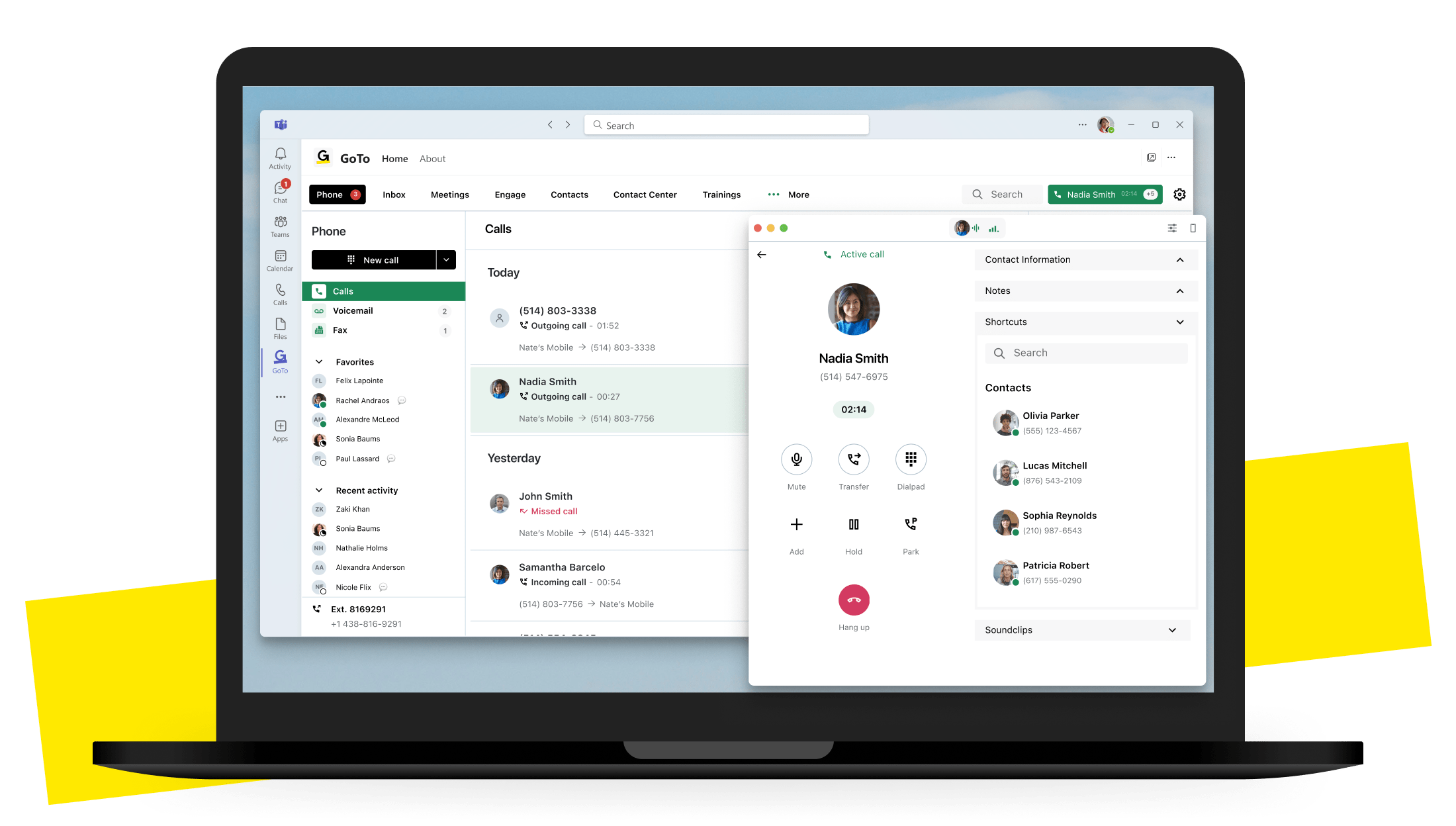 Screen showing GoTo's Microsoft Teams integration.