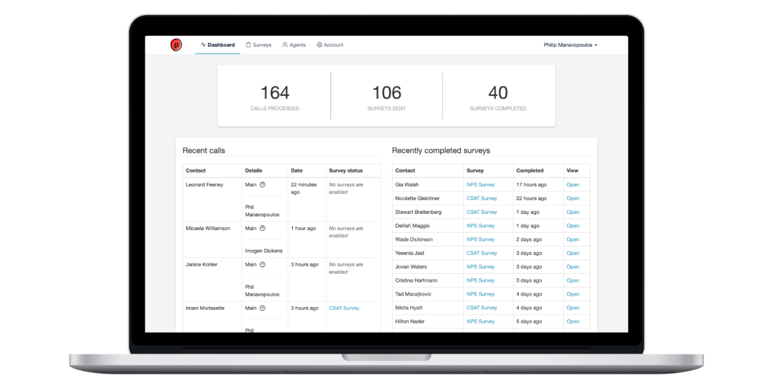 Lo schermo del laptop mostra la dashboard