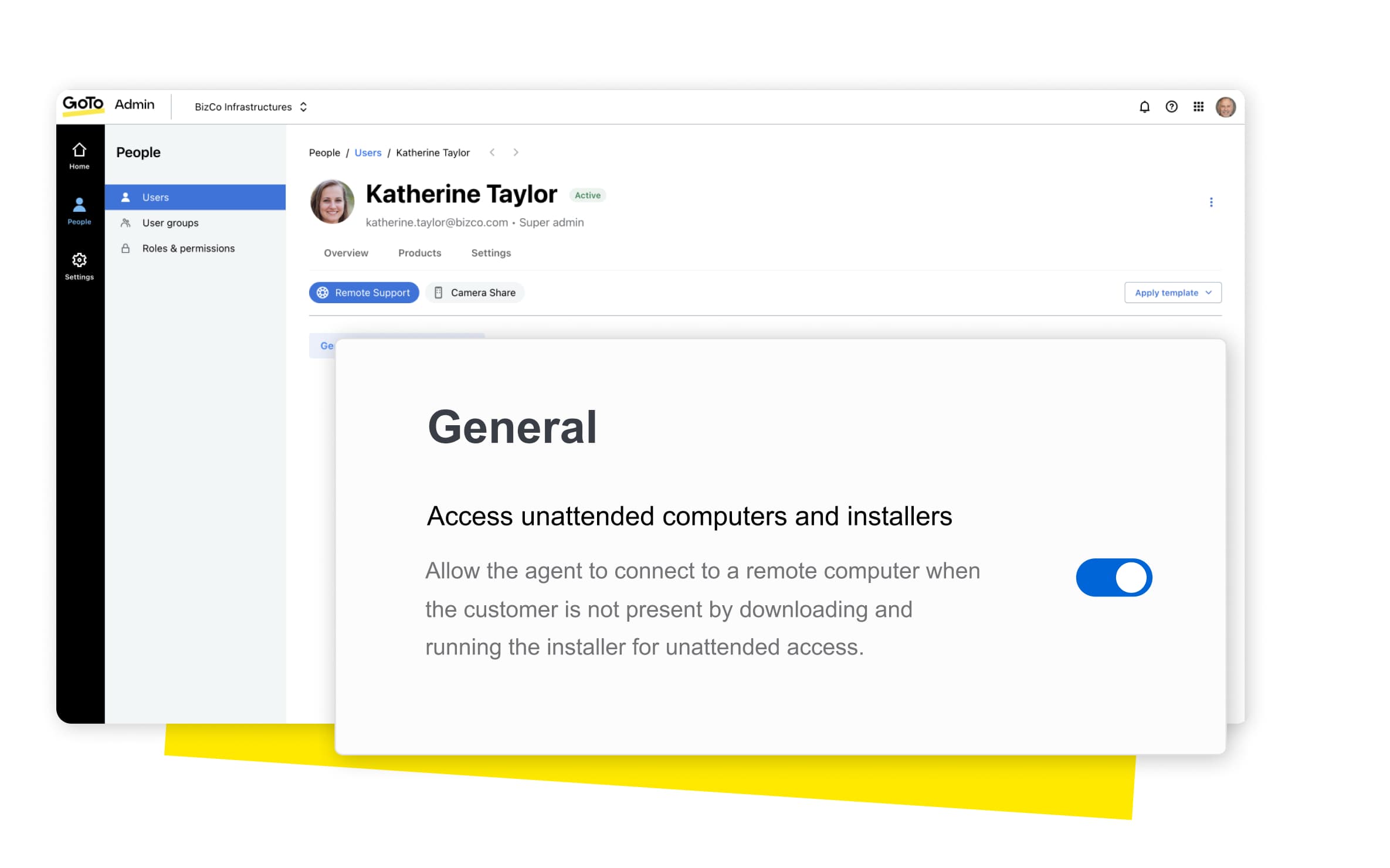 Intensifique a eficiência e a segurança, onde quer que suas equipes estejam trabalhando. O acesso remoto não supervisionado permite que colaboradores e agentes lidem com os problemas no momento mais conveniente, sem precisar deixar o dispositivo fora do ar em um horário inoportuno. 