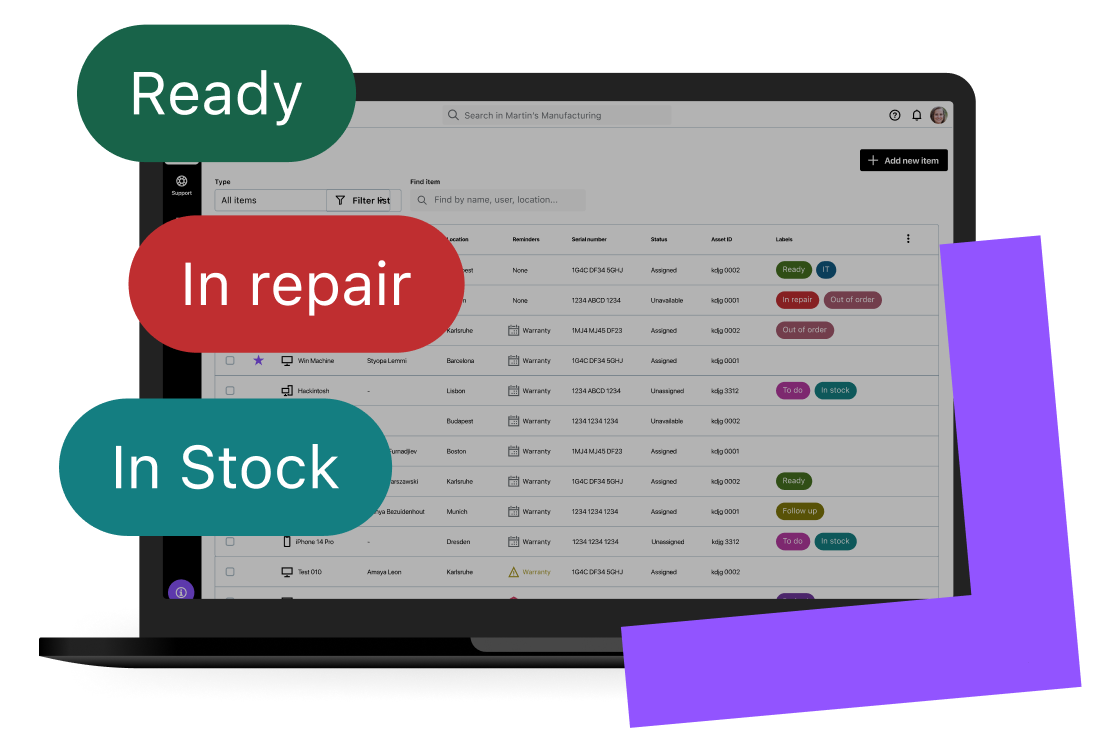 Tela de categorias personalizadas e rótulos do GoTo Resolve.