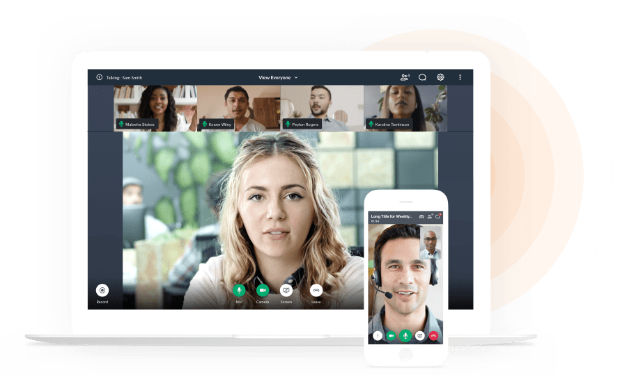 El equipo utiliza el software GoToMeeting para reunirse mediante portátiles o dispositivos móviles.