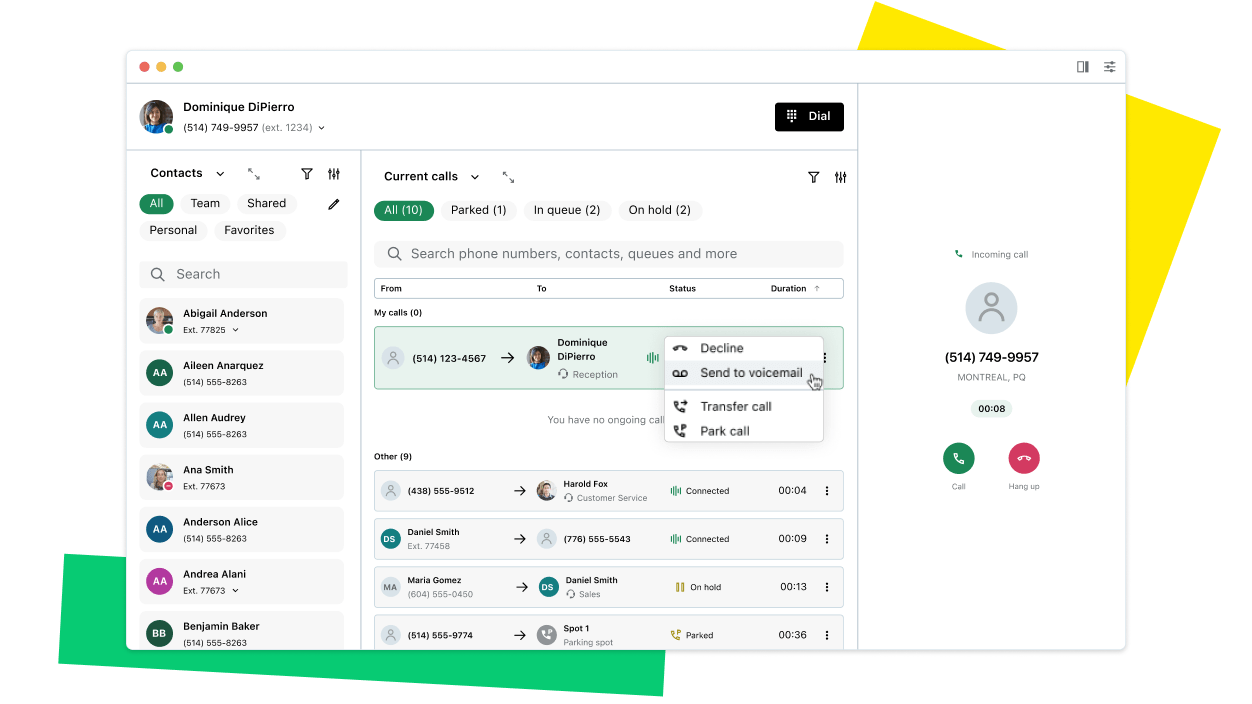 Schermata che mostra i flussi di lavoro basati sull'IA di GoTo Connect che semplificano le interazioni con i clienti grazie a strumenti intuitivi e di facile utilizzo.
